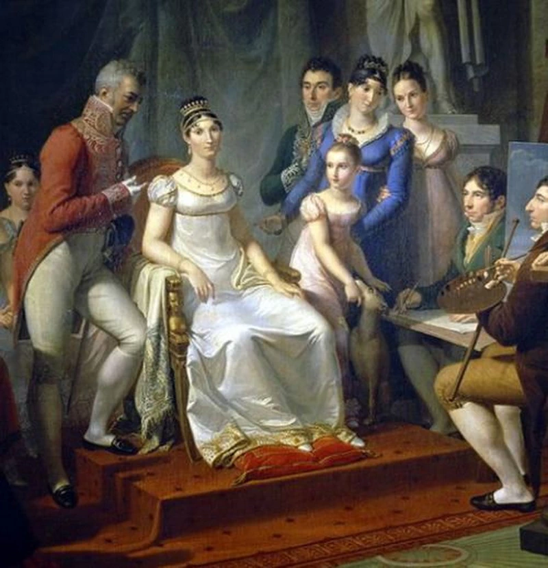 Elisa Bonaparte fra gli artisti di corte - dettaglio